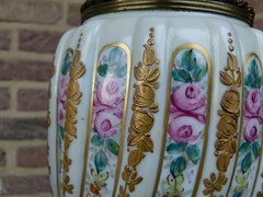 Napoleon III style Pair light blue vases with flower decorations in Sévres porcelain and gilded bronzes, France 1880