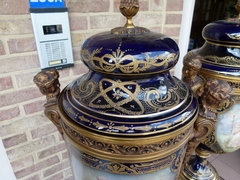 Napoleon III style Pair porcelain vases in porcelain and gilded bronze, France , Sévres 1870