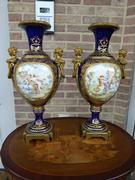 Napoleon III style Pair Sévres vases in porcelain and bronze, France,Sévres 1880