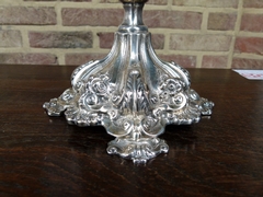 Napoleon III style Pair solid 925 silver candelabra Weight 2083 gr. 1880