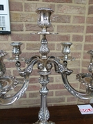 Napoleon III style Pair solid 925 silver candelabra Weight 2083 gr. 1880