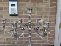 Napoleon III style Pair solid 925 silver candelabra Weight 2083 gr. 1880