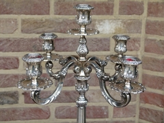 Napoleon III style Pair solid 925 silver candelabra Weight 2083 gr. 1880