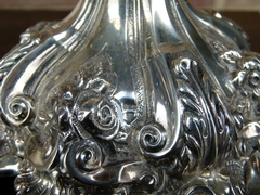 Napoleon III style Pair solid 925 silver candelabra Weight 2083 gr. 1880