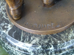 Napoleon III style Sculpture by A.Gaudez of a man in patinated bronze, France 1890