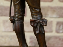 Napoleon III style Sculpture by A.Gaudez of a man in patinated bronze, France 1890