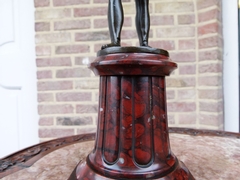 Napoleon III style Sculpture by Guillemin of Napoleon in patinated bronze and griot marble base, France 1880