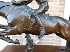 Napoleon III style Sculpture by I. Bonheur of a jockey in patinated bronze, France 1870