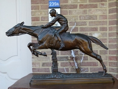 Napoleon III style Sculpture by I. Bonheur of a jockey in patinated bronze, France 1870