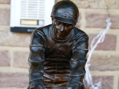 Napoleon III style Sculpture by I. Bonheur of a jockey in patinated bronze, France 1870