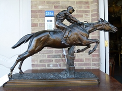 Napoleon III style Sculpture by I. Bonheur of a jockey in patinated bronze, France 1870