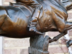 Napoleon III style Sculpture by I. Bonheur of a jockey in patinated bronze, France 1870