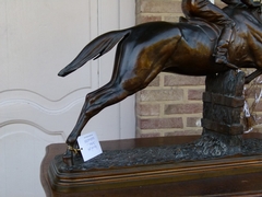 Napoleon III style Sculpture by I. Bonheur of a jockey in patinated bronze, France 1870