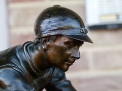 Napoleon III style Sculpture by I. Bonheur of a jockey in patinated bronze, France 1870