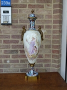 Napoleon III style Sévres porcelain vase with cloisonné and romantic scene, France 1880