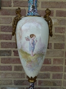 Napoleon III style Sévres porcelain vase with cloisonné and romantic scene, France 1880