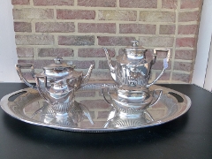 Napoleon III style Sterling silver coffee and tea set 3300 gram in 925 sterling silver 1880