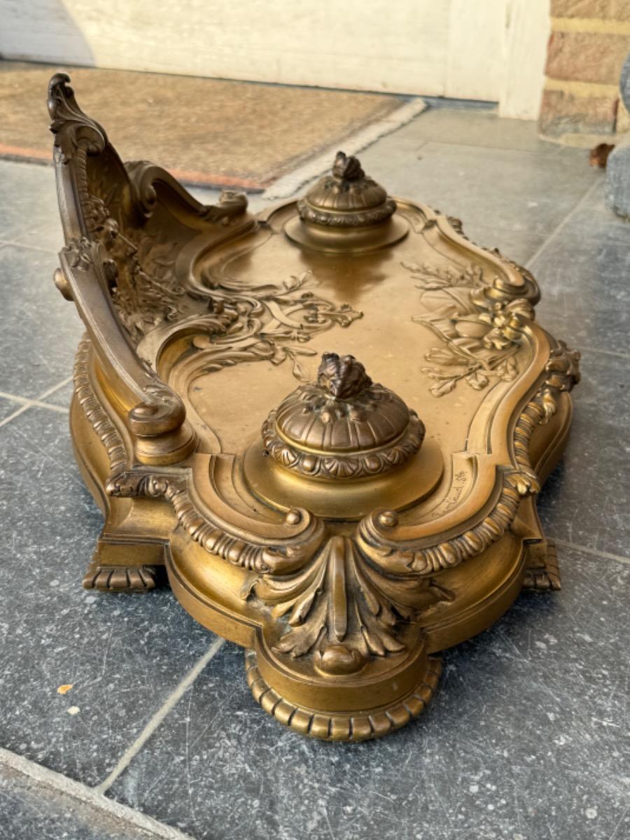 Nice bronze gilded inkwell by signed Ramboud and Susse Frères 