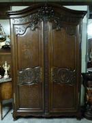 Normandisch style Armoire de marriage in Oak, France 1880