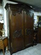 Normandisch style Armoire de marriage in Oak, France 1880