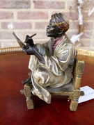 Orient style Sculpture of a Oriental man in cold painted bronze, Austria,Vienna 1900