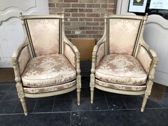 style Pair patinated armchairs , France 1940