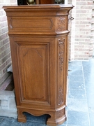 Regénce style One-door cabinet signed by Nullens J.  in carved oak, Belgium,Liége 1950