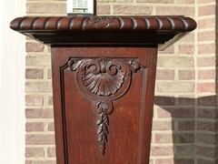 Regence style Piedestal in carved oak, Belgium,Liége 1900