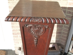 Regence style Piedestal in carved oak, Belgium,Liége 1900