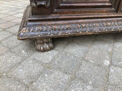 Renaisence style Two doors carved cabinet in oak, France 1900