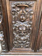 Renaisence style Two doors carved cabinet in oak, France 1900