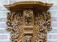 Renaisence style Wall console in carved oak, Belgium 1930