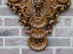 Renaisence style Wall console in carved oak, Belgium 1930