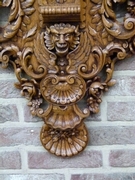 Renaisence style Wall console in carved oak, Belgium 1930