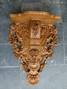 Renaisence style Wall console in carved oak, Belgium 1930