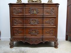 Rengénce style Chest of drawers in carved oak, Belgium,Liége 1850