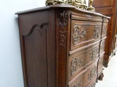 Rengénce style Chest of drawers in carved oak, Belgium,Liége 1850