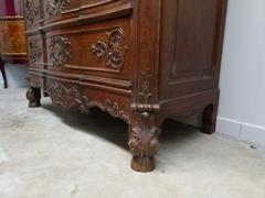 Rengénce style Chest of drawers in carved oak, Belgium,Liége 1850