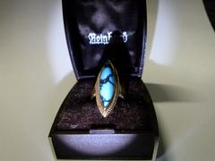 style Ring with turquoise in 18 kt yellow gold 1970