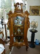 Rokoko style Displaycabinet vitrine in carved wallnut, Germany 1880