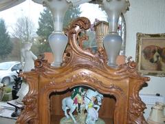 Rokoko style Displaycabinet vitrine in carved wallnut, Germany 1880