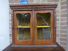 Russian Louis 16 style Very rare miniatur inlay cabinet in satinwood and bronze, Russia with inventory sticker of the castle 1780