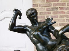 style Sculpture by Barye of Theseus fighting centaur Bianor with foundry stamp F.Barbedienne in patinated bronze, France 1880