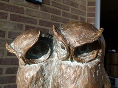 style Sculpture of 2 owls by Kurt Arentz in bronze, Germany 1970