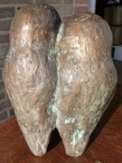 style Sculpture of 2 owls by Kurt Arentz in bronze, Germany 1970