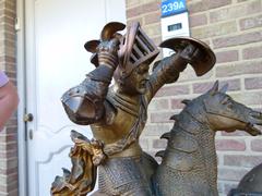 style Sculpture of a battle of two warriors in patinated bronze, France 1880