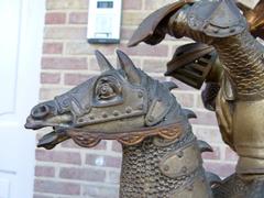 style Sculpture of a battle of two warriors in patinated bronze, France 1880