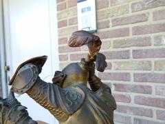 style Sculpture of a battle of two warriors in patinated bronze, France 1880