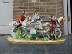 sculpture of a lady in a carriage in porcelain, Germany 1940