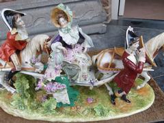 sculpture of a lady in a carriage in porcelain, Germany 1940